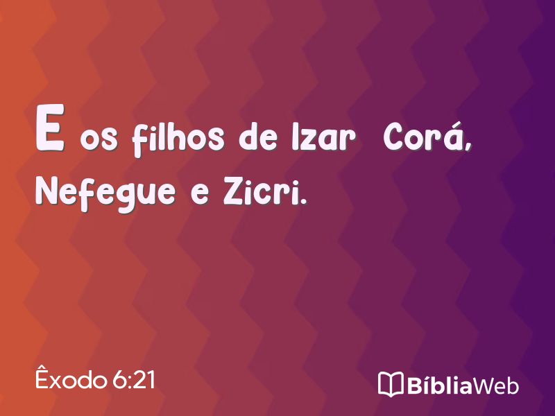 Êxodo 6:21 em imagem para compartilhar
