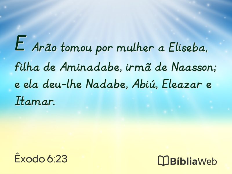 Êxodo 6:23 em imagem para compartilhar