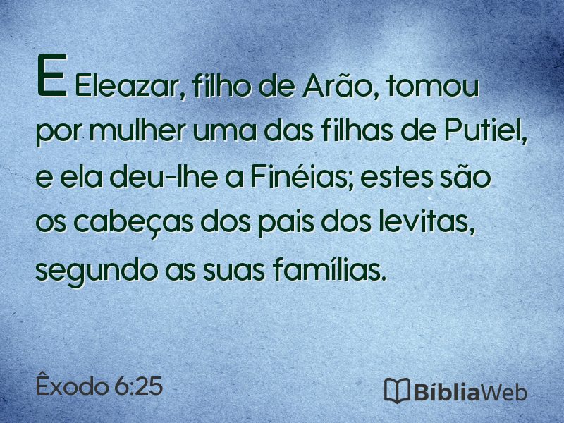 Êxodo 6:25 em imagem para compartilhar