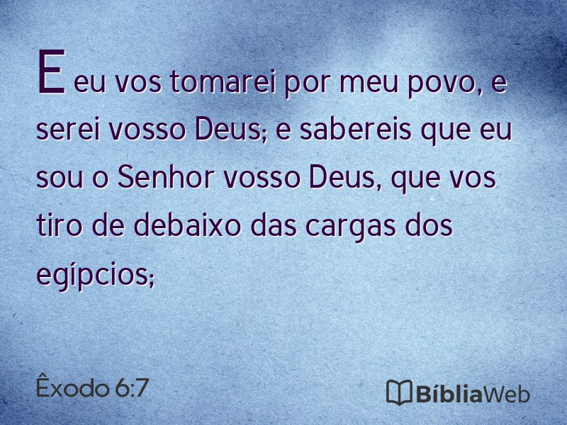 Êxodo 6:7 em imagem para compartilhar