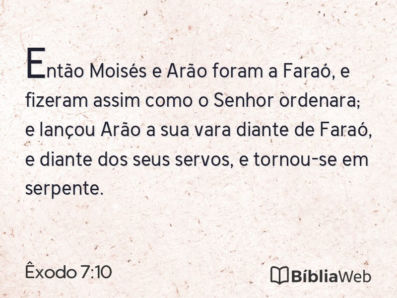Êxodo 7:10 em imagem para compartilhar