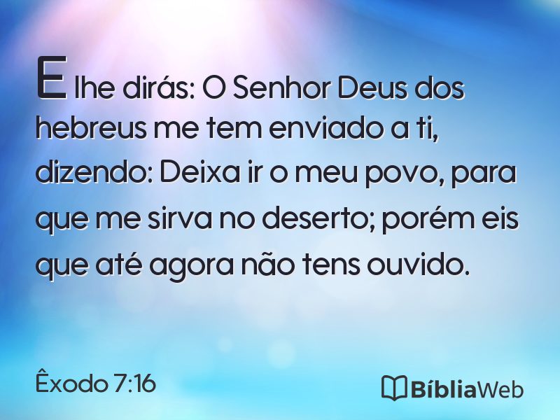 Êxodo 7:16 em imagem para compartilhar
