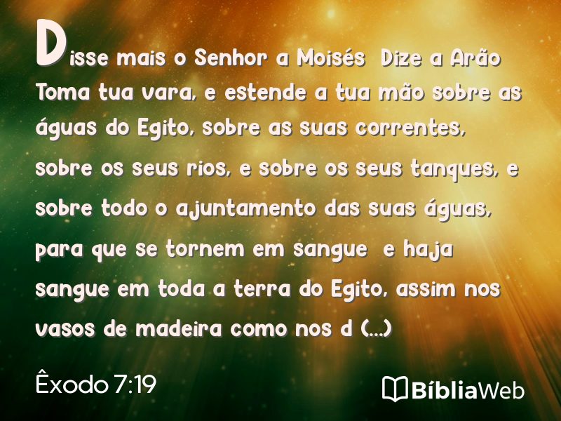 Êxodo 7:19 em imagem para compartilhar