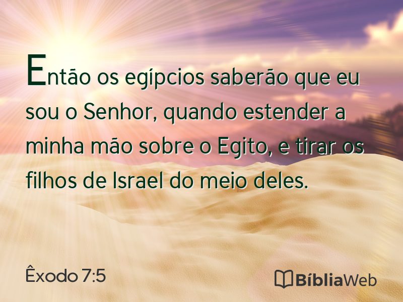 Êxodo 7:5 em imagem para compartilhar