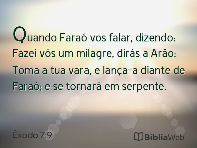 Êxodo 7:9 em imagem para compartilhar