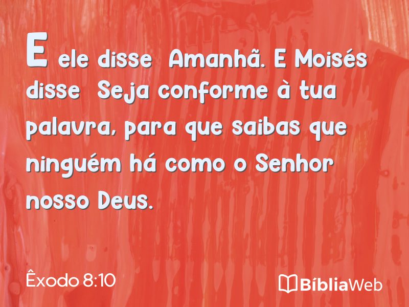 Êxodo 8:10 em imagem para compartilhar