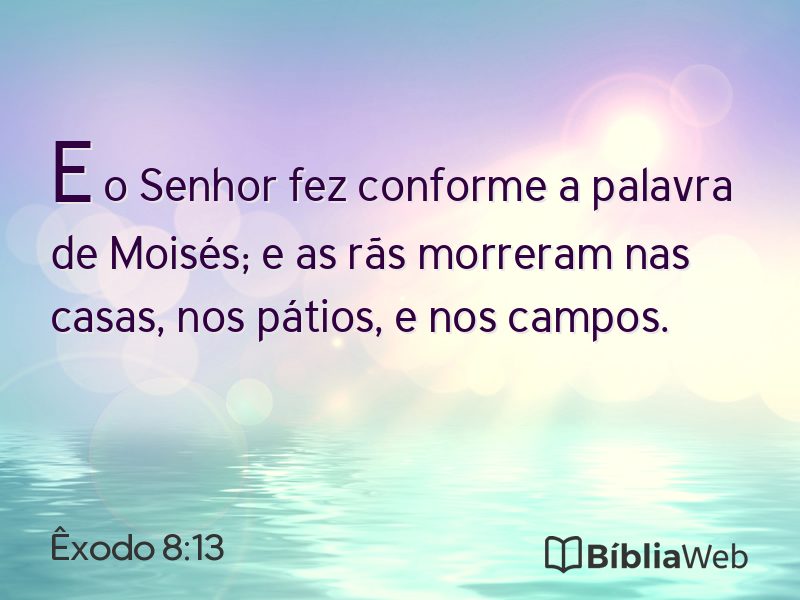 Êxodo 8:13 em imagem para compartilhar