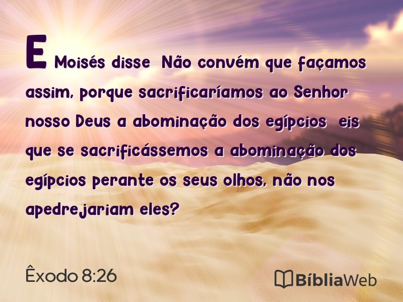 Êxodo 8:26 em imagem para compartilhar