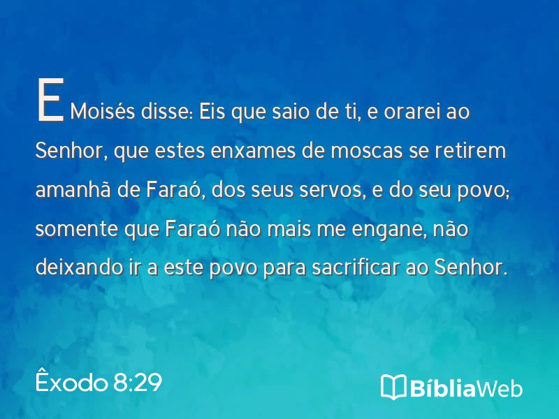 Êxodo 8:29 em imagem para compartilhar