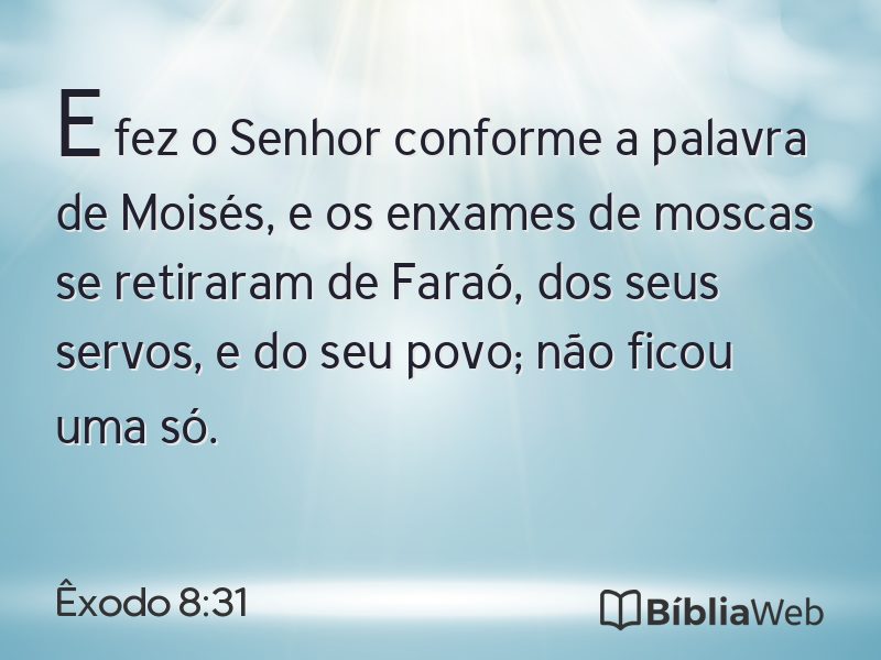 Êxodo 8:31 em imagem para compartilhar