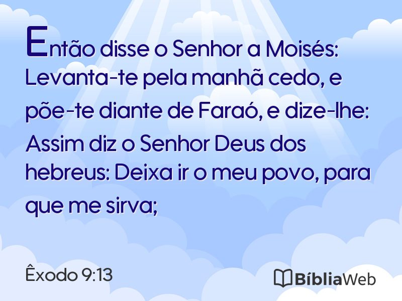 Êxodo 9:13 em imagem para compartilhar