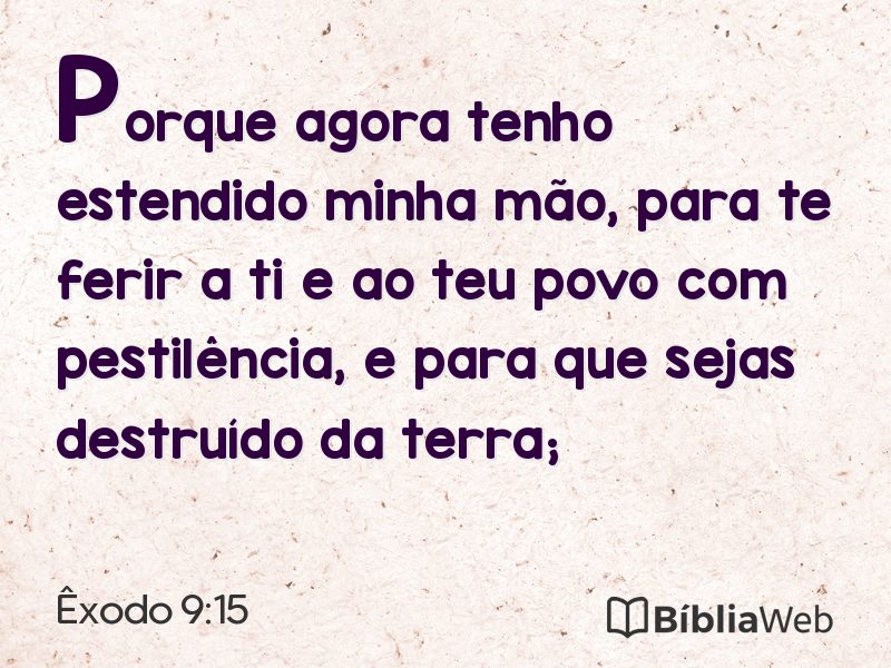 Êxodo 9:15 em imagem para compartilhar