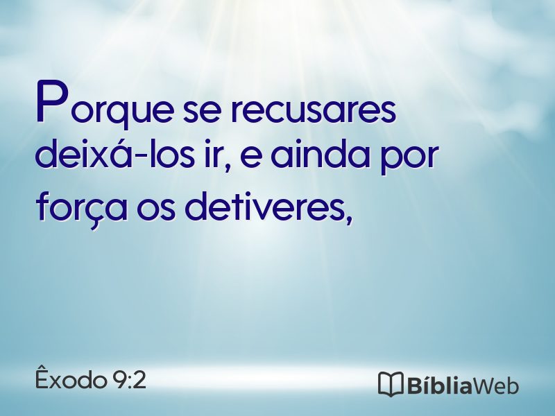 Êxodo 9:2 em imagem para compartilhar