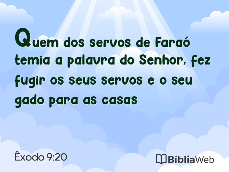 Êxodo 9:20 em imagem para compartilhar