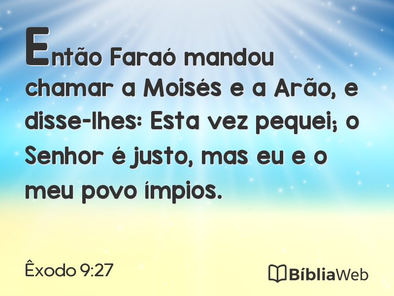 Êxodo 9:27 em imagem para compartilhar