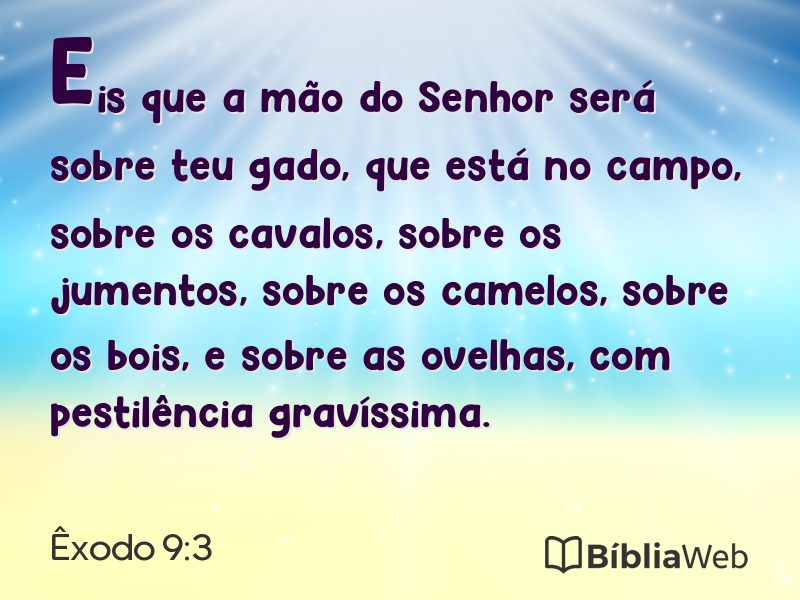 Êxodo 9:3 em imagem para compartilhar