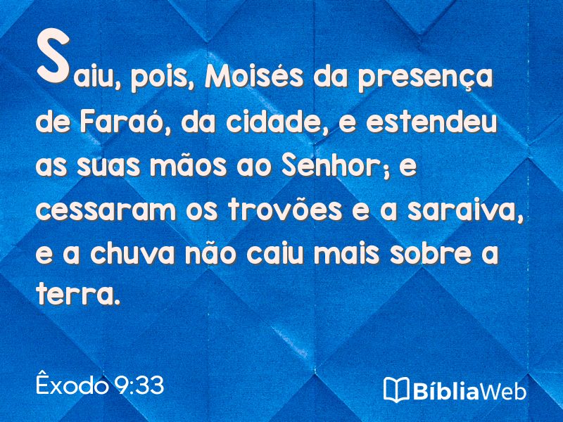 Êxodo 9:33 em imagem para compartilhar
