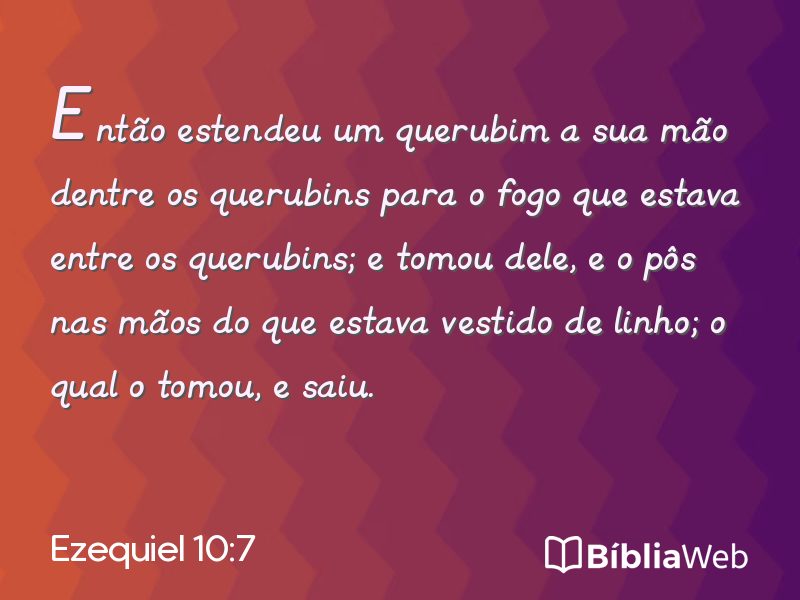 Ezequiel 10:7 em imagem para compartilhar