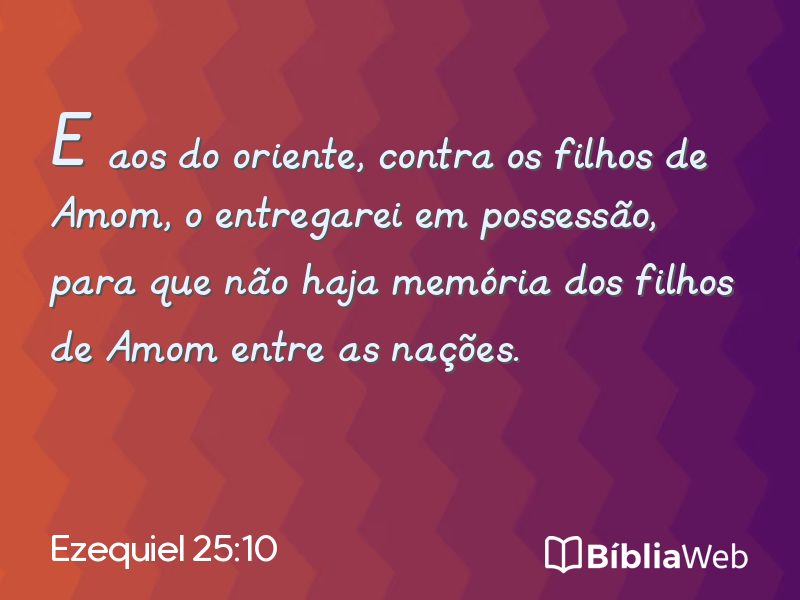 Ezequiel 25:10 em imagem para compartilhar