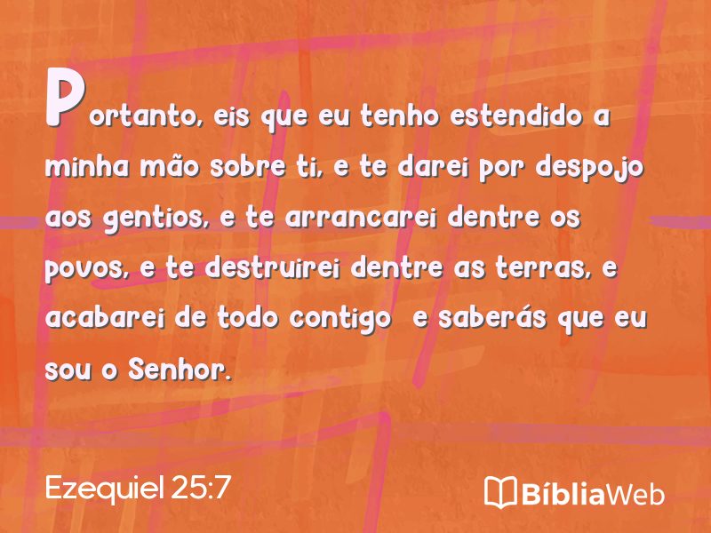 Ezequiel 25:7 em imagem para compartilhar