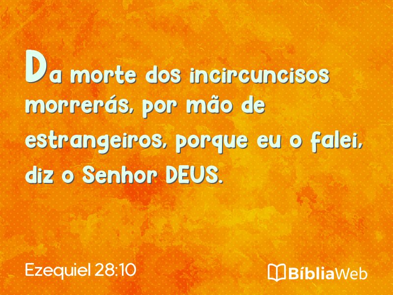 Ezequiel 28:10 em imagem para compartilhar