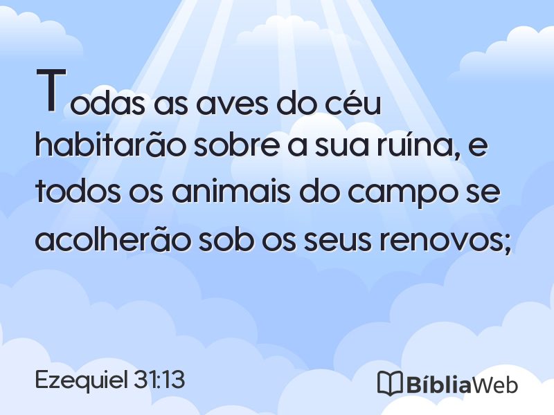 Ezequiel 31:13 em imagem para compartilhar