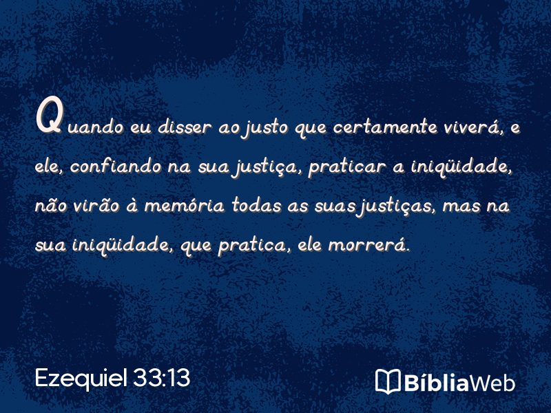 Ezequiel 33:13 em imagem para compartilhar