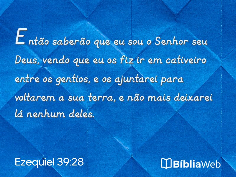 Ezequiel 39:28 em imagem para compartilhar