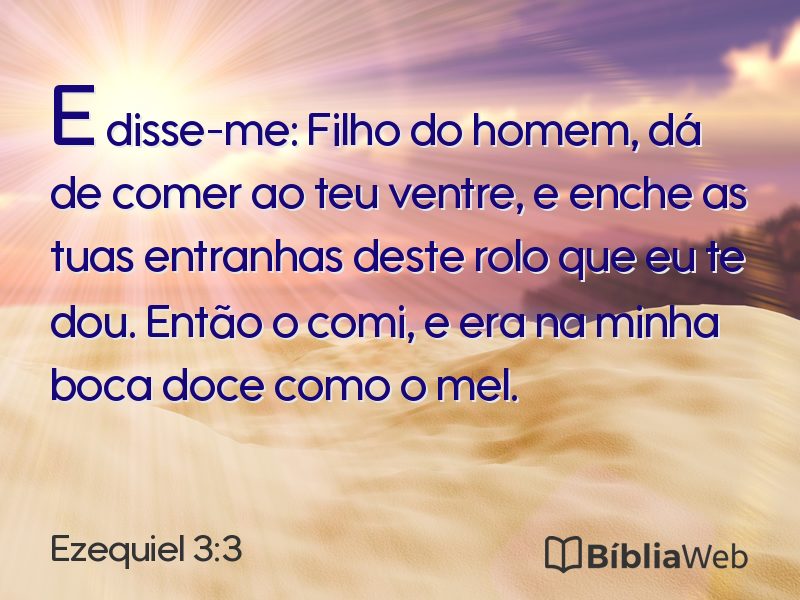 Ezequiel 3:3 em imagem para compartilhar