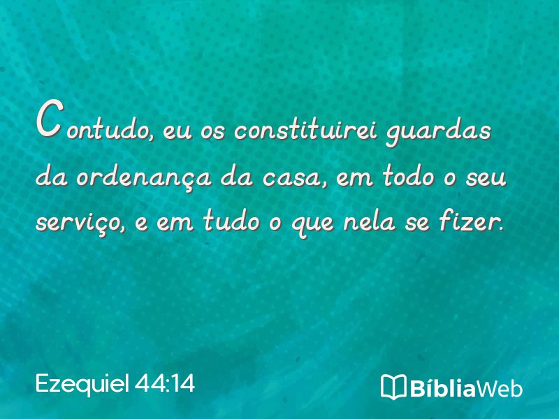 Ezequiel 44:14 em imagem para compartilhar
