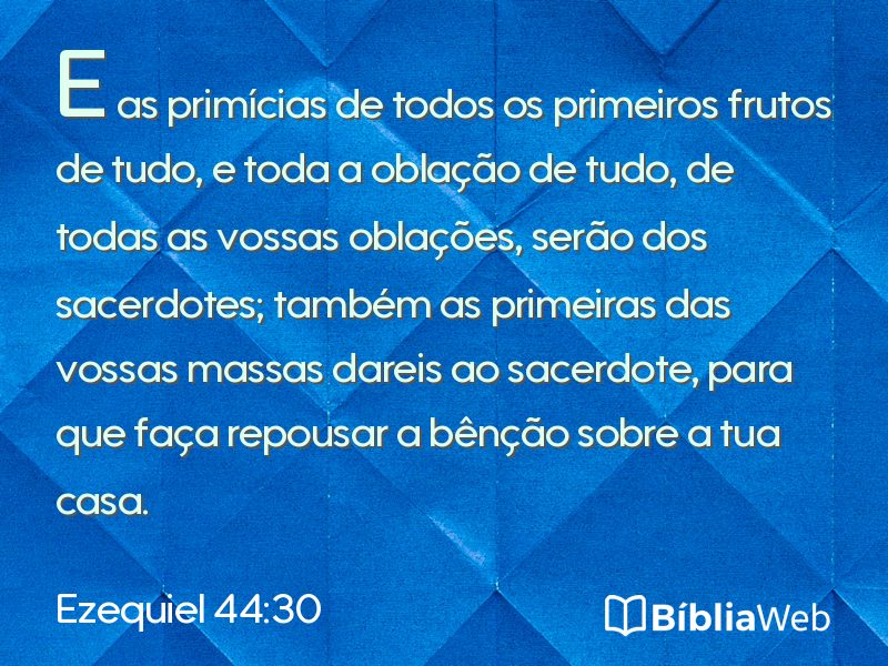 Ezequiel 44:30 em imagem para compartilhar