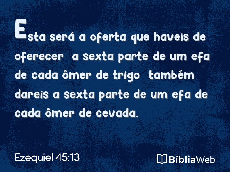 Ezequiel 45:13 em imagem para compartilhar