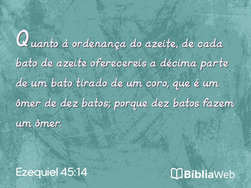 Ezequiel 45:14 em imagem para compartilhar