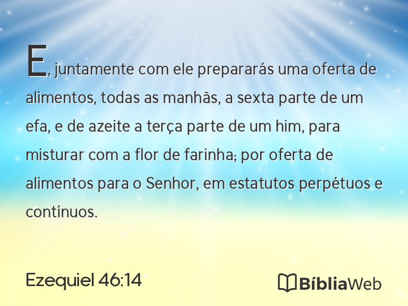 Ezequiel 46:14 em imagem para compartilhar