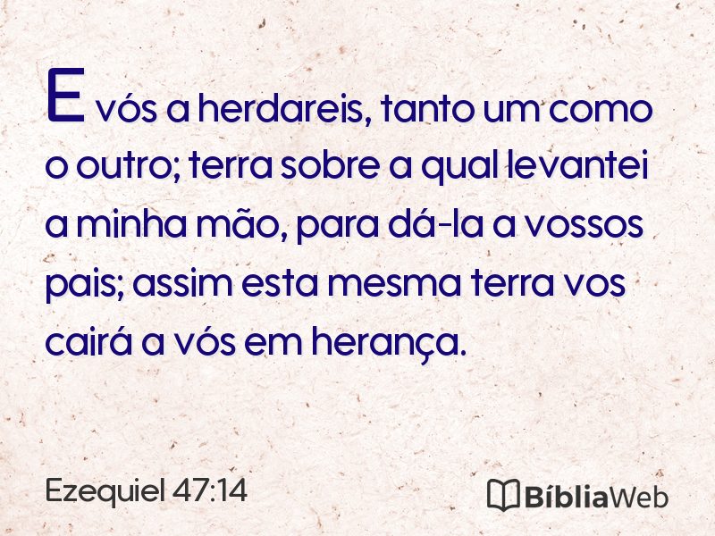 Ezequiel 47:14 em imagem para compartilhar