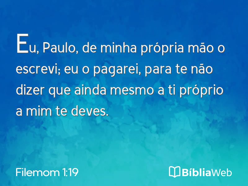 Filemom 1:19 em imagem para compartilhar