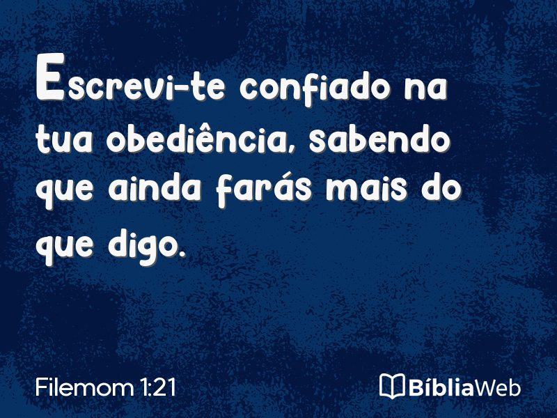 Filemom 1:21 em imagem para compartilhar