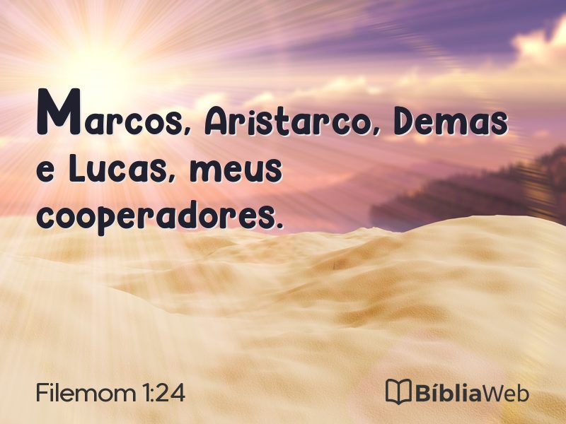 Filemom 1:24 em imagem para compartilhar