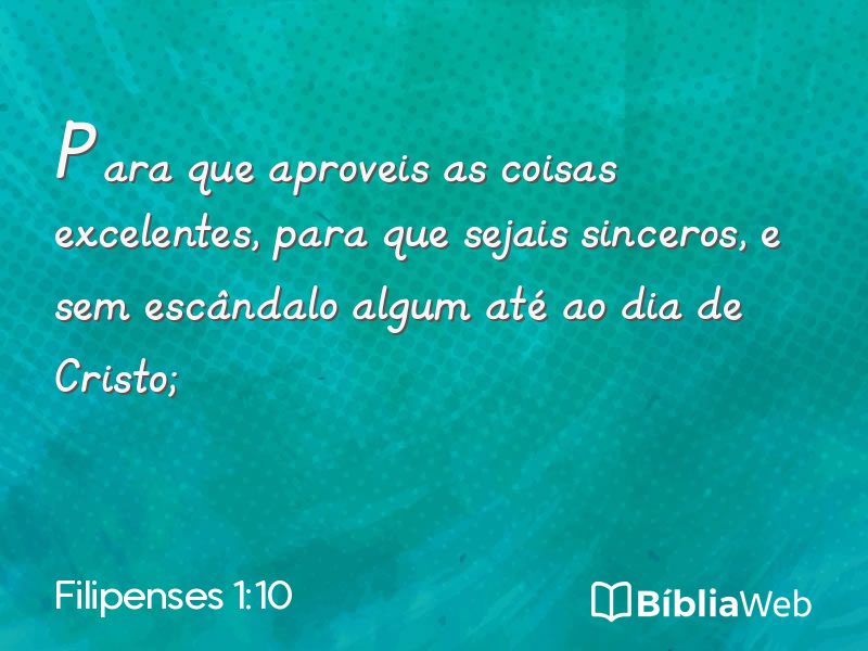 Filipenses 1:10 em imagem para compartilhar