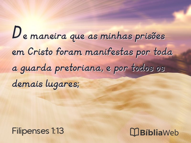 Filipenses 1:13 em imagem para compartilhar