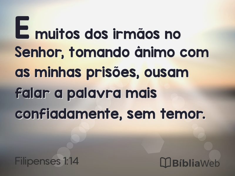 Filipenses 1:14 em imagem para compartilhar
