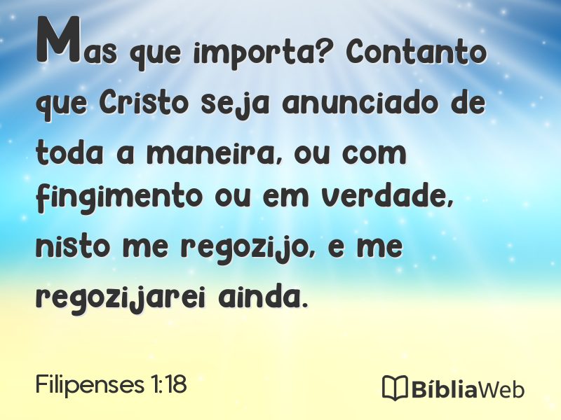 Filipenses 1:18 em imagem para compartilhar
