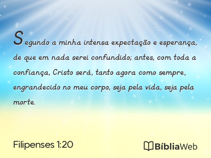 Filipenses 1:20 em imagem para compartilhar