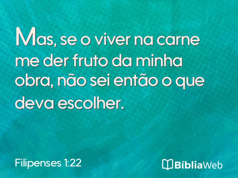 Filipenses 1:22 em imagem para compartilhar