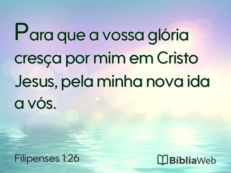 Filipenses 1:26 em imagem para compartilhar