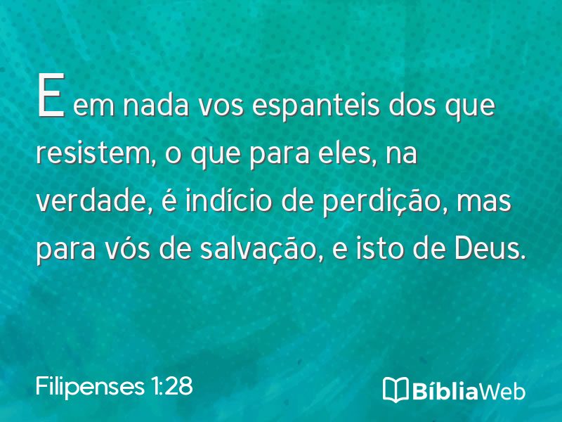 Filipenses 1:28 em imagem para compartilhar