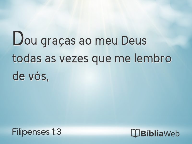 Filipenses 1:3 em imagem para compartilhar