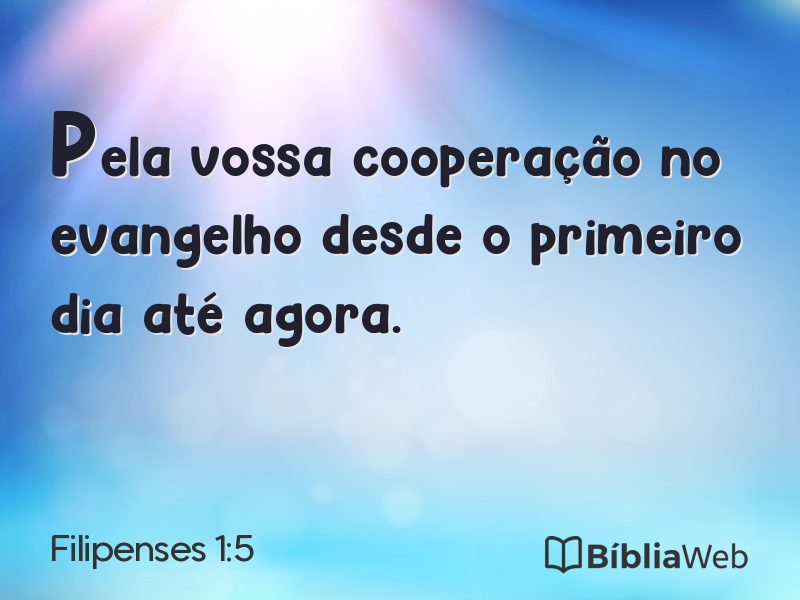 Filipenses 1:5 em imagem para compartilhar
