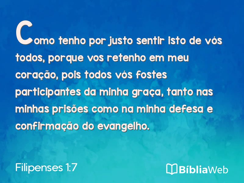 Filipenses 1:7 em imagem para compartilhar