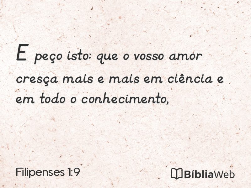 Filipenses 1:9 em imagem para compartilhar